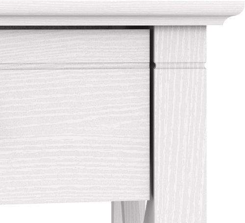 Bush Furniture Key West 60W L Shaped Desk Pure White Oak