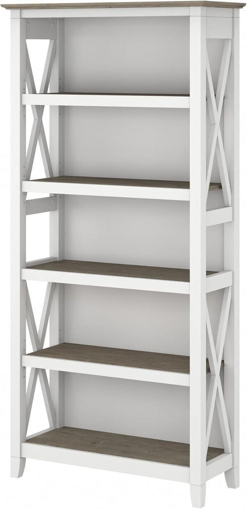 Bush Furniture BSH24470221 Key West 5-Shelf 66-Inch H Bookcase,